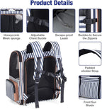 Lekebobor Extra Large Cat Backpack Carrier Expandable Pet Carrier Backpack for Small Dogs Medium Cats Fit Up to 18 Lbs, Dog Backpack Carrier, Foldable Puppy Backpack Carrier for Travel, Hiking,Striped