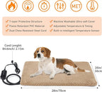 INVENHO Heated Dog Bed, Waterproof Adjustable Temperature Dog Cat Heating Pad with Timer, Indoor Pet Heating Pad for Cats Dogs Electric Pads for Dogs Cats, Pet Heated Pad