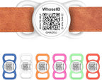 QR Code Dog Tag with NFC, Personalized Pet ID Tag, Silent Silicone Dog Tag, Modifiable Pet Online Profile, Multiple Emergency Contact, Scan QR Code Send GPS Location Email (Regular, White)
