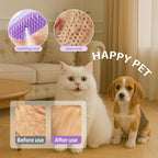 ZTJ Steam Brush for Dogs and Cats – 3-in-1 Pet Grooming Tool for Cleaning, Detangling, Massaging – Nano Steam, Hair Catcher, 360° Handle (Purple)