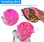 Guardians Dog Travel Water Bottle Collapsible Bowls, 2 in 1 Pet Food Container with Collapse Bowls, Outdoor Portable Water Bowls for Walking, Traveling, Camping and Hiking (Pink)