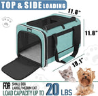 Soft Cat Carrier Large Cat 20 lbs/Kitty Cat Travel Crate for Pet Top Load/Small Dog Sturdy Transport Fabric Carry Bag 10 Pounds/Yorkie Kennel with Pocket Teal Aqua