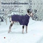 IECOii Dog Sweaters for Medium Dogs Girl Boy,Holiday Knit Doggy Sweatshirt with Sleeve,Turtleneck Thick Warm Dog Sweaters for Winter,Pullover Knitwear for French Bulldog,Boston Terrier (Blue, L)