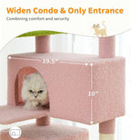 Made4Pets Cat Tree Tower 56" Cat Tower for Indoor Cats Kitten Tree Multi-Level Cat Tree with 2 Condo Furniture Activity Center with Scratching Posts Funny Toys (Pink Flower Green)