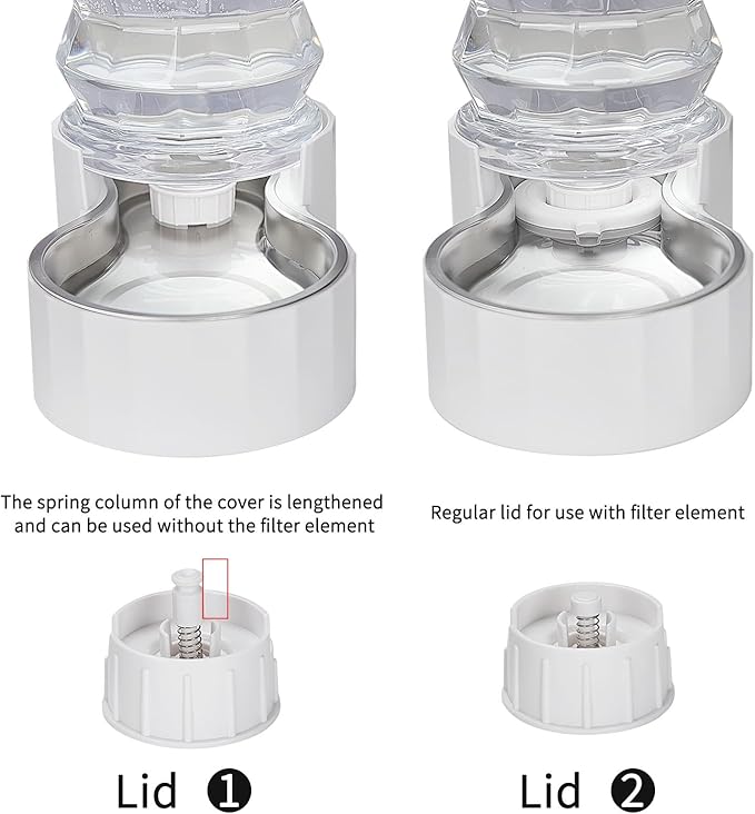 RIZZARI Automatic Dog Water Bowl Dispenser: 5L Upgraded Gravity Stainless Steel Cat Water Dispenser, Water Feeder with Two Caps and Filters for Pets Indoor/Outdoor Use by Owners (5L+)