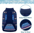 BINGPET Dog Sweaters for Medium Dogs,Winter Dog Sweater Warm Clothes Boys Girls with Leash Hole,Classic Snowflake Doggy Knitwear Clothes,Ideal Gift for Pet in New Year(Navy, Medium)