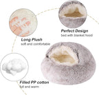 Dog Beds for Small Dogs, Cat Bed Cave, Washable Cute Cat Bed, Cozy Nook Pet Bed for Dogs or Cats, Anti-Slip Puppy Bed Fits up to 22 lbs Pets(Coffee, 24" x 24")