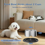 304 Stainless Steel Dog Bowls, Heavy Duty Dog Food Bowl with Extra Strong Non-Slip Mat, Thick Metal Base Water Bowl with Lick Mat for Puppies & Cats, Indoor/Outdoor (8.5 oz)