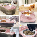 Suertree Cat Fountain Water Bowl Stainless Steel, 101oz/3L Automatic Pet Water Fountain, Dog Water Dispenser Cat Feeding Watering Supplies with 2 Filters for Cats, Dogs, Pets Pink