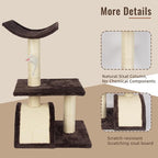 Cat Tree Tower with Cat Scratching Post for Indoor Cats,Activity Centre Climbing Tree Cat Furniture with Playful Toy Balls,Grey