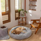 Dog Bed for Small Medium Large Dogs, 30 inch Calming Dogs Bed, Washable-Round Cozy Soft Pet Bed for Puppy and Kitten with Slip-Resistant Bottom