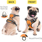 HEELE Dog Harness Harness for Small Dogs No Pull Dog Vest Harness for Small Dog with Soft Padded Handle Reflective for Outdoor Training, Orange, S