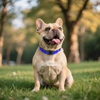 Reflective Dog Collar, Soft Neoprene Padded Nylon Pet Collar with Quick-Release Buckle, No-Choke Design Adjustable for Small Dogs,Navy Blue,S