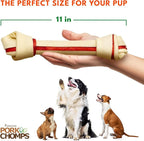 Pork Chomps Baked Pork Skin Dog Chews, 11-inch Knots, Bacon Flavor Strip, 4 Count