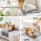 Pet Heating Pad - 11 Adjustable Temperature and 25 Timer Options, Heated Cat Bed Indoor Waterproof with Chew-Resistant Cord for Small Dogs, 18x18 Inch