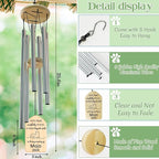 Cat Memorial Gifts for Loss of Cat, PEMIRSAYO Pet Memorial Wind Chime, Pet Memorial Gifts for Cats, Loss of Cat Sympathy Gift, Cat Remembrance Gift, Pet Loss Gifts