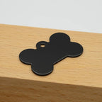 Aluminium Blank Bone Shape Dog ID Tags Pet ID Tags Number Tag with Key Ring 20pcs (Black)
