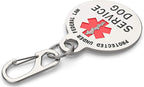 Service Dog Tag Double Sided with Federal Protection & Red Medical Alert Symbol | 1.25 Inch Durable Pet ID Tags | Easily Attach to Collar, Harness, Vest | Service Dog Identification Tag