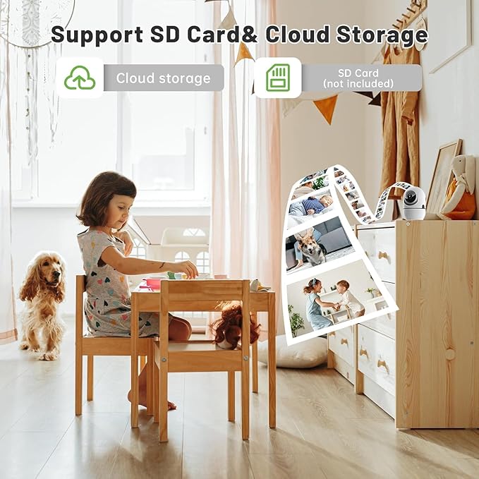 Indoor Security Camera, 5G&2.4G WiFi Security Cameras Indoor for Home Security, Pan/Tilt Baby Monitor/Dog/Pet Camera with Phone App Motion Sensor & Night Vision. TF/CloudStorage (2Pack)