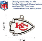 Kansas City Chiefs Personalized Pet ID Tags, Engraving 3 Lines Text, 32 NFL Team Logo Shapes, Stainless Steel