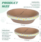 2pc Set Includes 1 X 19.5 Large + 1 X 14.96 Cute Cat Scratcher Cardboard Bed Lounger Couch, Cat Scratching Board Lounge Box Durable, Corrugated Cat Scratch Pad for Indoor Cats Furniture Protector