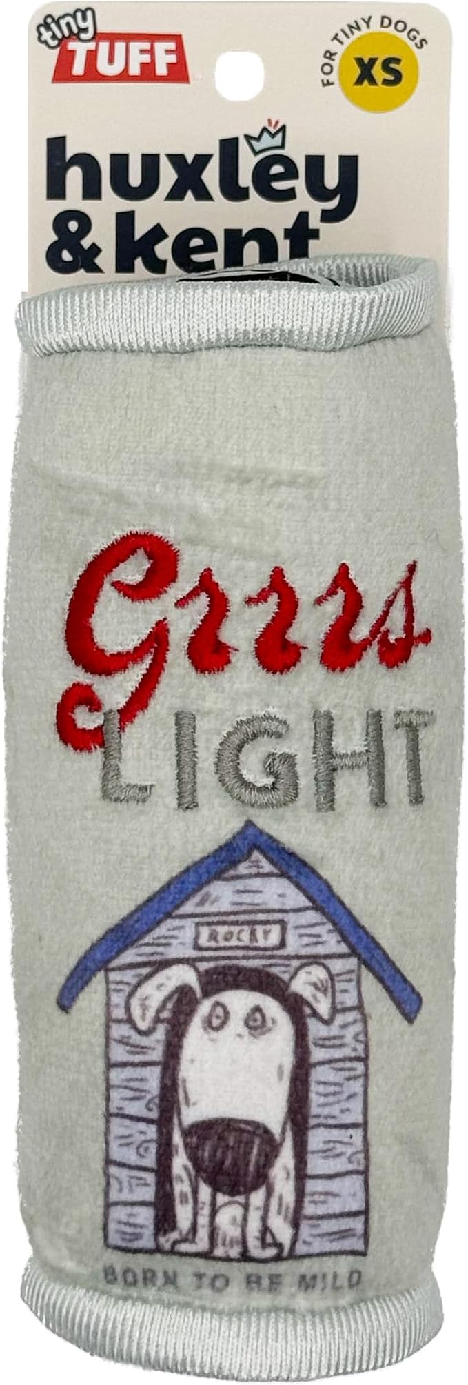 Huxley & Kent Funny Dog Toy w/Squeaker – Power Plush Squeaky Dog Toys for Small Dogs – Durable Small Stuffed Animal for Indoor Play & Fetch - Tiny Tuff Grrrs Light