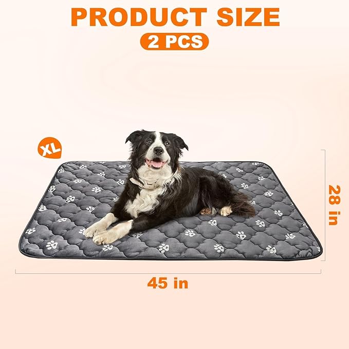 BINGPET 2 Pcs Self Warming Cat Bed for Indoor/Outdoor Cats,Warm Thermal Self Heating Cat Mat Dog Crate Pad with Anti-Slip Bottom Washable,Cozy Cat Dog Pet Heating Pad Blanket for Kitten Puppy 28"×45"