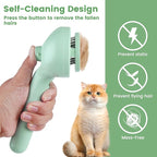 3 in 1 Cat Steam Brush, Pet Spray Hair Removal Comb for Shedding & Grooming, Water Brush for Cats Dogs Small Animals Long Short Haired with One-Click Release Button(Green)