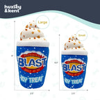 Huxley & Kent Funny Dog Toy w/Squeaker – Power Plush Squeaky Dog Toys for Small, Medium & Large Dogs – Soft Stuffed Animal for Indoor Play & Fetch - Arctic Blast Treat, Small