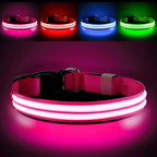 Pceotllar Lighted Dog Collar - Rechargeable, Water-Resistant LED Flashing, Glow in the Dark for Large, Small, Medium Dogs