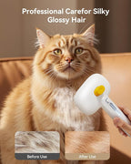 ROJECO 3-in-1 Pet Steam Brush for Cats&Dogs-Pet Spray Hair Removal Detangling Comb with Adjustable Mist,Handheld Deshedding Grooming Tool for Long/Short Hair,Massage Brush & Shedding Control,Cordless