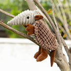 Hollypet Plush Dog Squeaky Toy Stuffed Armadillo Animal Pet Puppy Chew Toys with Clean Teeth for Small Medium Large All Breed Sizes Dogs, Brown, 8 in