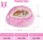 Cat Beds & Dog Bed with Cover Cave, Dog Beds for Small Dogs, Round Soft Plush Donut Calming Pet Bed for Indoor Cats or Small Dog, Washable Puppy Bed with Non-Slip Bottom-20inch