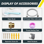 67OZ Automatic Water Dispenser for Dogs Cats Patented Auto-Filling Dog Water Bowl Dispenser Wall-Mount Saving Space Outdoor Dog Waterer Feeder Includes Fixed Part Copper Connector 3/4'' Water Hose