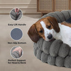 BALANCE Calming Dog Bed for Large Sized Dogs, 36 Inches Oval Washable Pet Bed with Sides, Orthopedic Pet Couch Sofa with Non-Slip Bottom, Gray