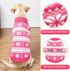 KOOLTAIL Cable Knit Dog Sweater Turtleneck, Cold Weather Pullover Classic Knitwear, Snowflake Pattern Thick Warm Winter Pet Clothes,Dog Christmas Sweater for Small Medium Large Dogs,Pink XL