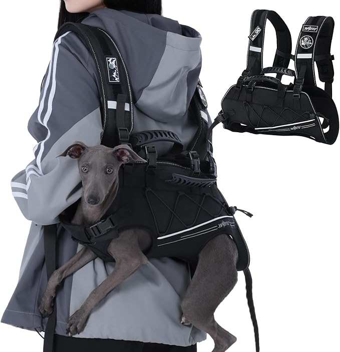 Dog Backpack Carrier for Small Dogs,Dog Lift Harness,Adjustable Padded Breathable Straps, Disabled, Joint Injuries, Arthritis, Loss of Stability,S(4.5-7.5LBS)