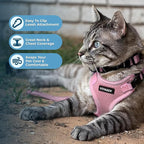 Voyager Step-in Lock Pet Harness - All Weather Mesh, Adjustable Step in Harness for Cats by Best Pet Supplies - Pink, XXS