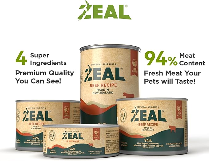 ZEAL New Zealand Wet Cat Food – High Protein, Grain-Free with Superfoods (Chicken & Salmon, 3.17oz Can, 24-Pack)