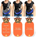 YUDODO Pet Sling Carrier for Small Dogs & Cats – Hands-Free Puppy Carrier with Safety Hook, Large Zipper Pocket, Soft Breathable Mesh, Adjustable Strap & Reflective Strip (Blue 1.0 L)