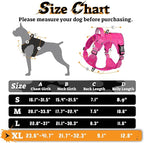 rabbitgoo Dog Harness for Large Dogs No Pull, Tactical Service Pet Vest with Molle and Control Handle, Adjustable and Reflective Military Harness for Easy Walking and Training, Rose Red, XL