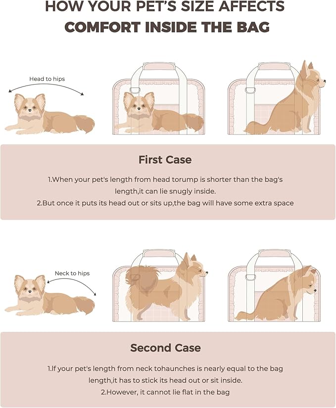 Pet Carrier for Medium Cats, Dog Carrier with Soft-Sided Cat Carriers, Breathable Mesh for Small/Medium Cats Dogs Puppies (Up to 13lbs), Foldable with Safety Buckle for Travel - Pink