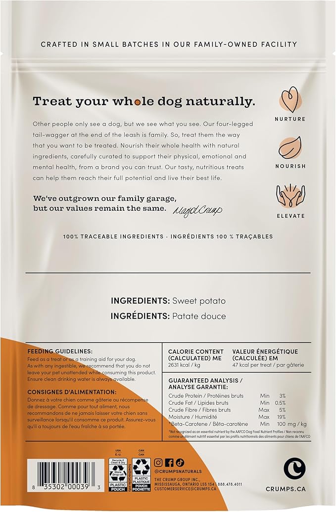 Crumps' Naturals Sweet Potato For Pets, 11.6-Ounce