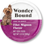 Amazon Brand - Wonder Bound Small Breed Wet Dog Food, Filet Mignon Flavor, Loaf in Gravy, 3.5 Ounce (Pack of 12)