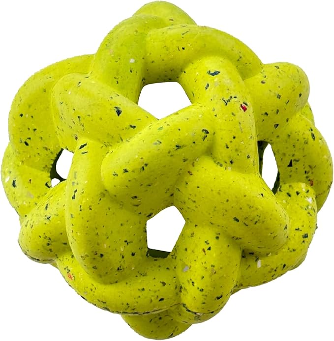Max Fusion Made with Nike Grind, Arlee Ball Dog Toy for All Dogs, Durable & Natural Rubber Chew Toys for Play, Fetch & Chewing, Yellow, Large, 1 Count