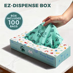 100 Count Extra Large Dog Poop Bags with Handle, fit for Swivel Bin Pooper Scooper,CornStarch Based Heavy Duty and Leak-Proof Waste Bags for Dog & Cat Litter(Lavender Scent)