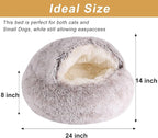 Dog Beds for Small Dogs, Cat Bed Cave, Washable Cute Cat Bed, Cozy Nook Pet Bed for Dogs or Cats, Anti-Slip Puppy Bed Fits up to 22 lbs Pets(Coffee, 24" x 24")