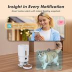 Automatic Cat Feeder with Camera - 5G WiFi Timed Cat Food Dispenser, 1080P HD Video with Night Vision, 1-15 Meals, 1-99 Portions, 2-Way Audio, Keeps Dry Food Fresh, 5L Auto Pet Feeder Also for Dogs