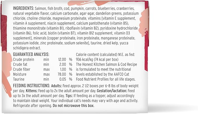 The Honest Kitchen Câté™ Grain Free Salmon & Cod Pâté Wet Cat Food, 2.8 oz x12