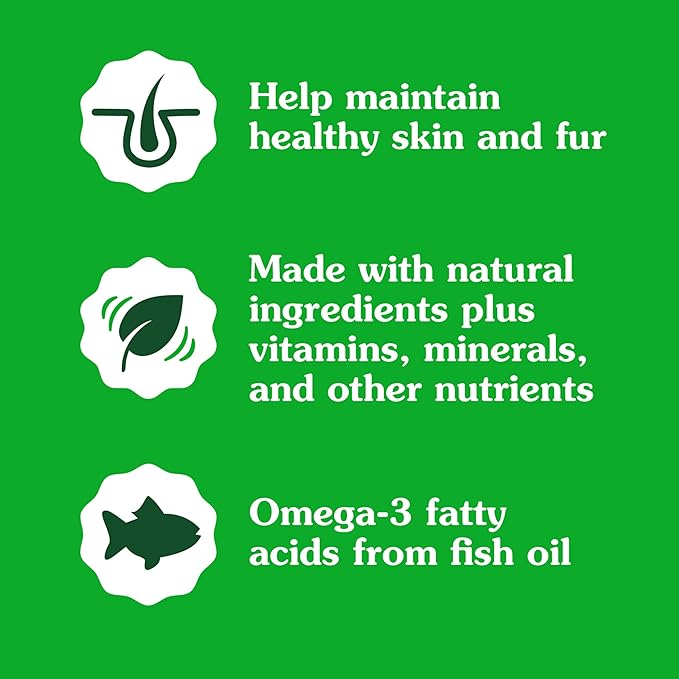 Greenies Feline Smartbites Skin & Fur Health Crunchy and Soft Cat Treats, Chicken Flavor, 2.1 oz. Pack